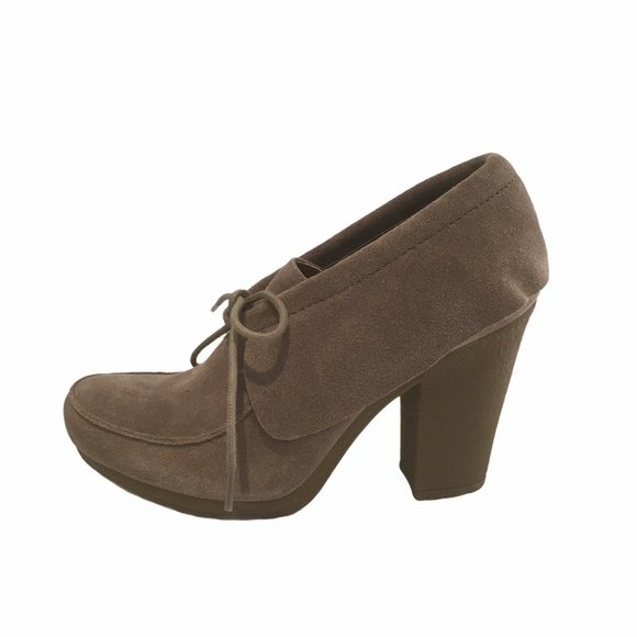 Nine West Shoes - NINE WEST Vintage American Collection Size 7.5M Beige Suede Leather Loafer Heels